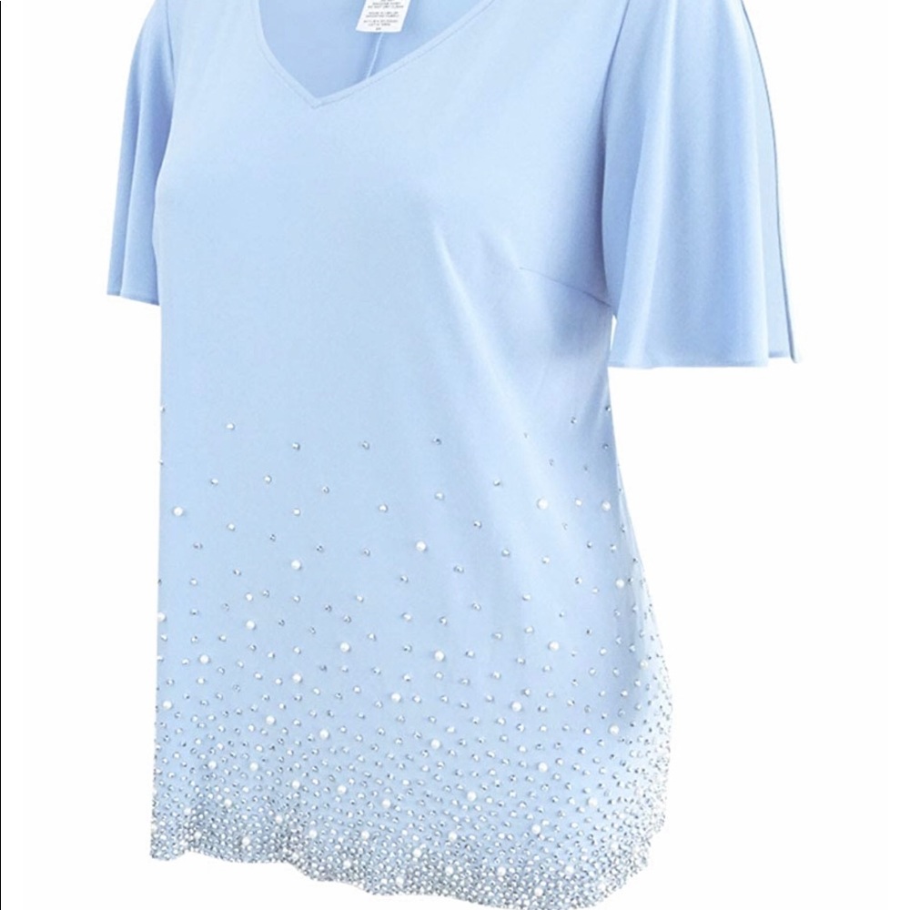 MSK NWT beaded split sleeve blouse 2x